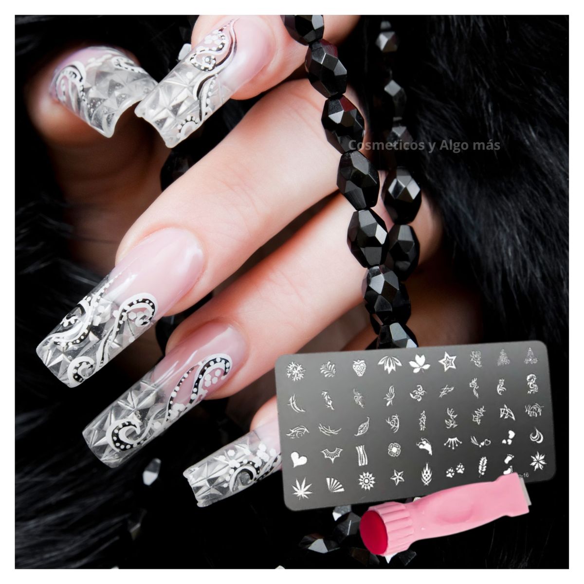 GENERICO - Kit de stamping para decoracion de uñas.-