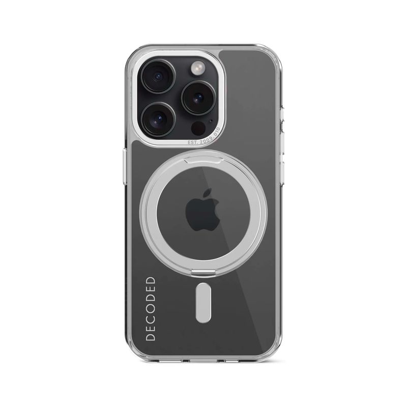 DECODED - Funda reciclada LoopStand para iPhone 15 Pro Transparente