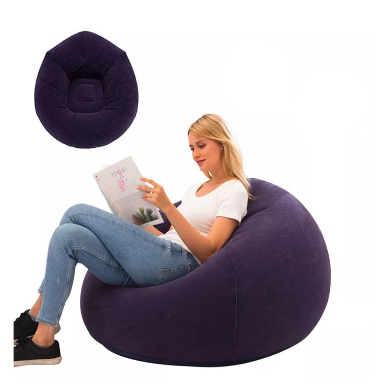 GENERICO - PUFF GRANDE INFLABLE PVC CON BOMBA PARA INFLAR