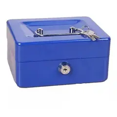 LISM - Caja Fuerte Metálica Con Llave Para Dinero 15x12 l Azul-269002