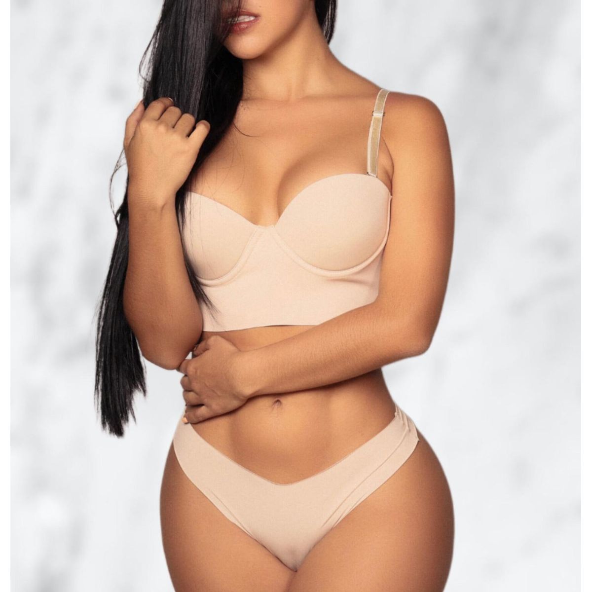 GENERICO - CONJUNTO LENCERIA LARA 2 PIEZAS SEDUCTORA - Beige