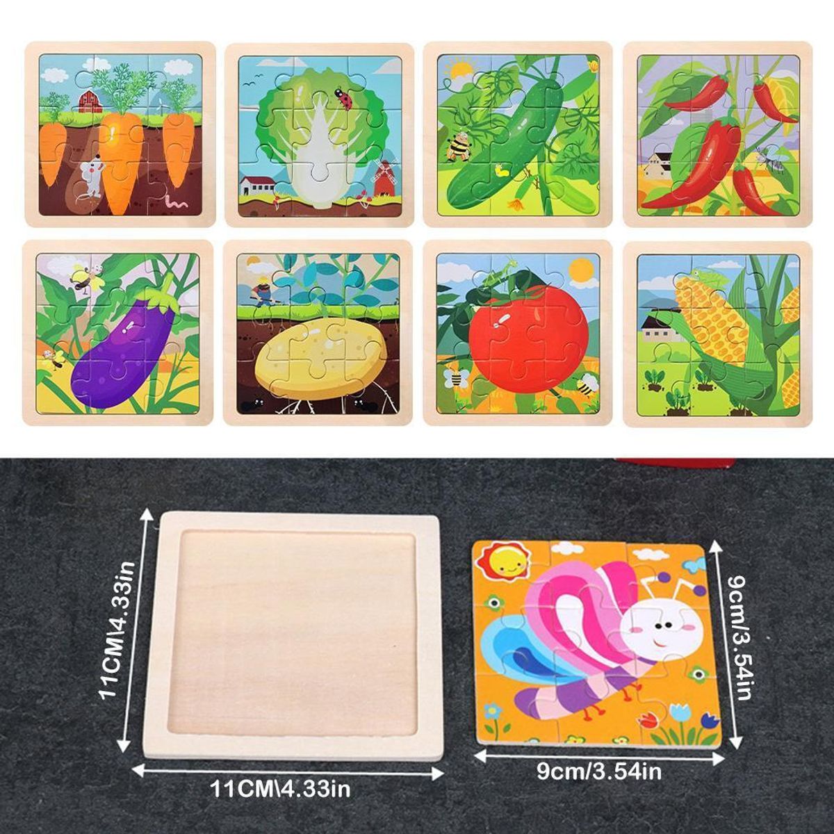 EDWINAYY - Rompecabezas Madera Para Niños Pack 10puzzles