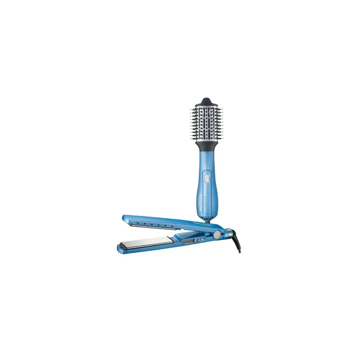 BABYLISS PRO - Kit Plancha Nano Titanium Ionica 32mm  Cepillo Secador 64mm BabylissS.