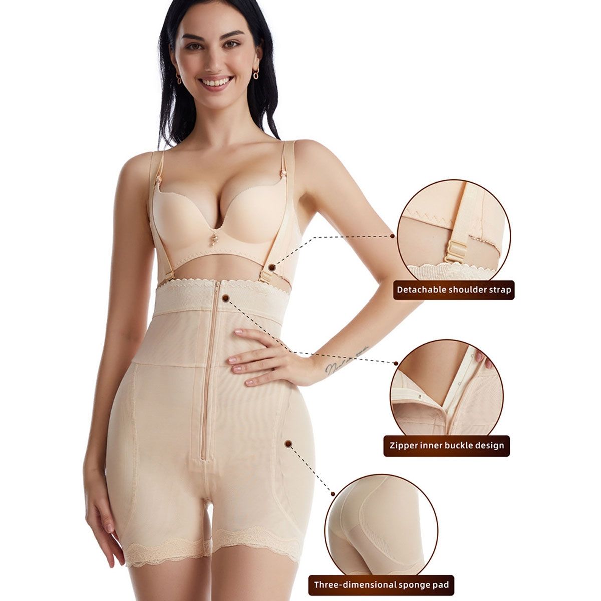 EDWINAYY - Faja Reductora De Abdomen Invisible Calzón Levanta Glúteos