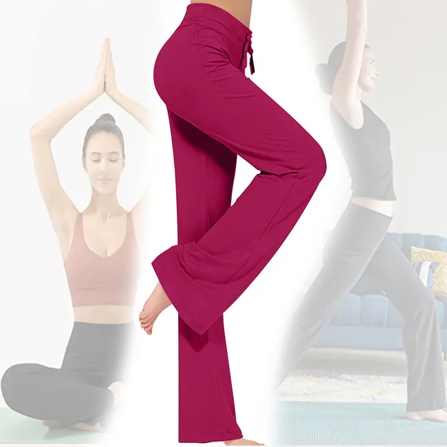 EDWINAYY - Pantalones De Mujer Sueltos Yoga Calza Pantalones Rectos