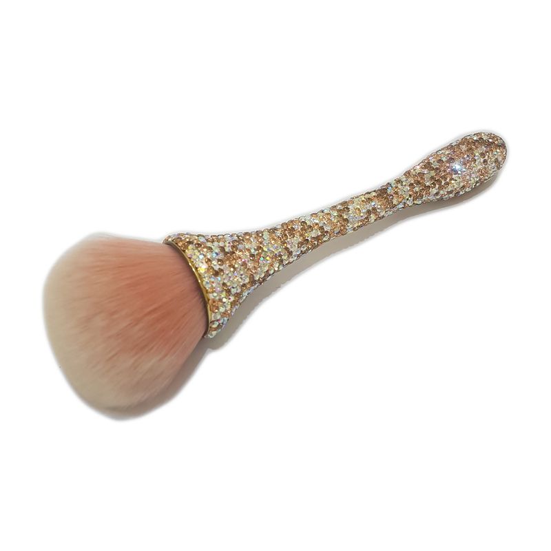GENERICO - Brocha Para Maquillaje De Cristales - Dorado