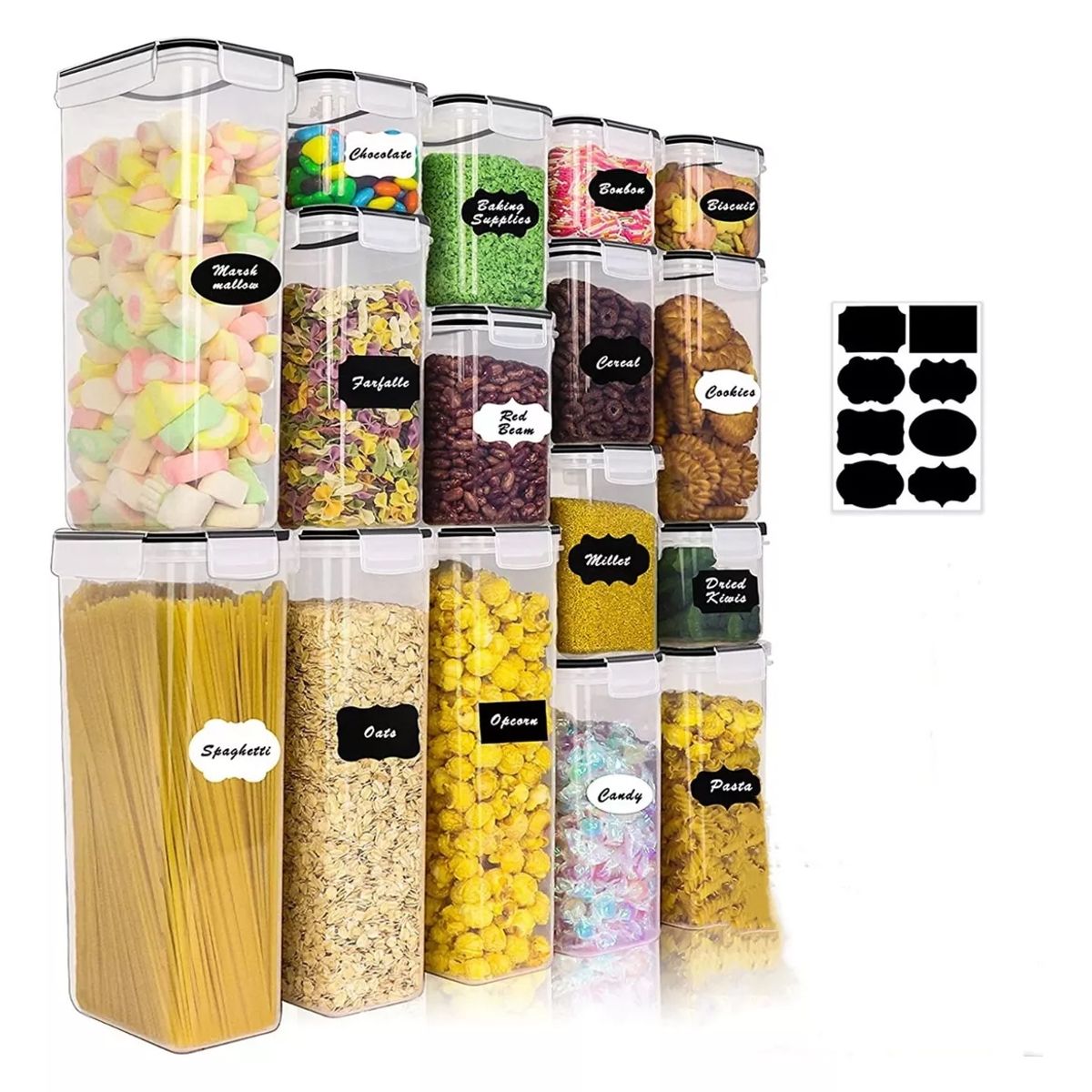 BLUEDREAMER - Set De 16 Recipientes Contenedores Herméticos Para Almacenar