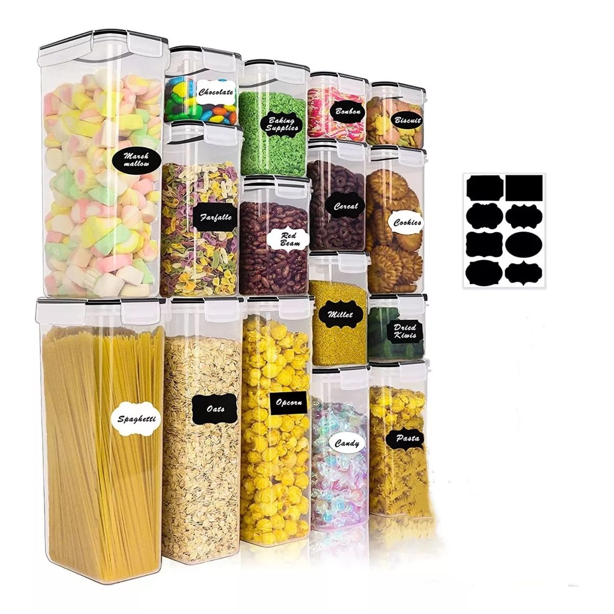 BLUEDREAMER - Set De 16 Recipientes Contenedores Herméticos Para Almacenar