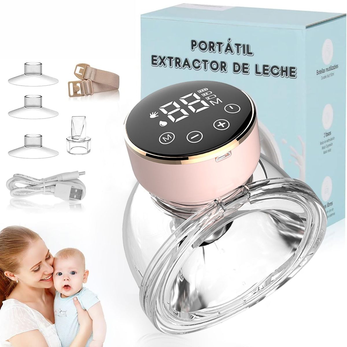 EVERSO - Extractor De Leche Eléctrico Portátil Portátil E Invisible