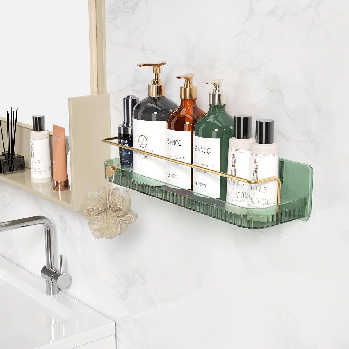 YAYKO - Esquinero Organizador De Ducha Repisa Set De Baño Adhesivo