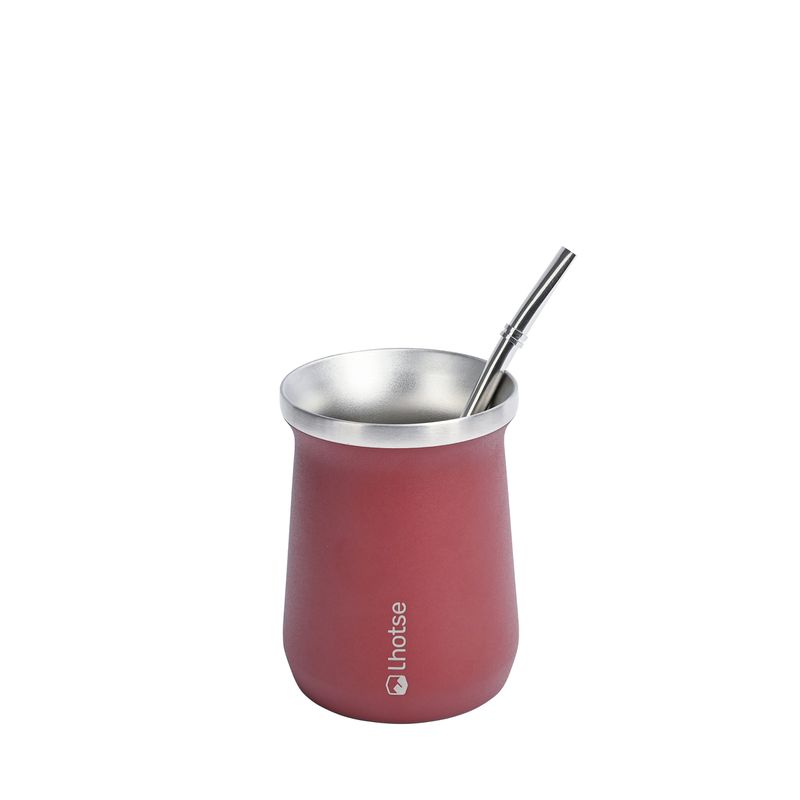 LHOTSE - Mate Acero Inoxidable con Bombilla Lhotse Black - Rojo