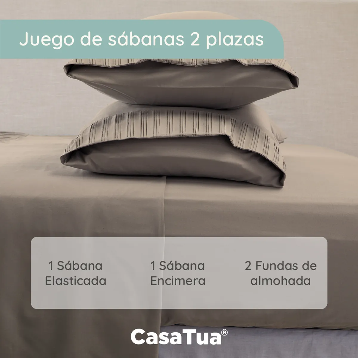 CASATUA - Sabanas Hotel Casatua Ultra Suave - Beige - 2 Plazas