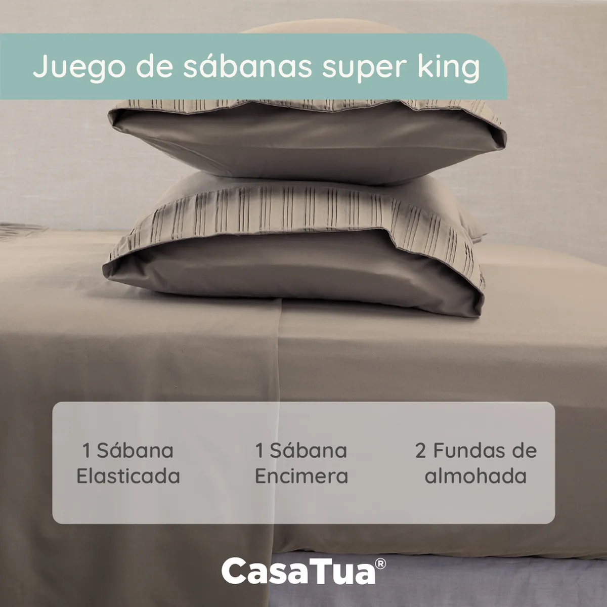 CASATUA - Sabanas Hotel Casatua Ultra Suave - Beige - Super king