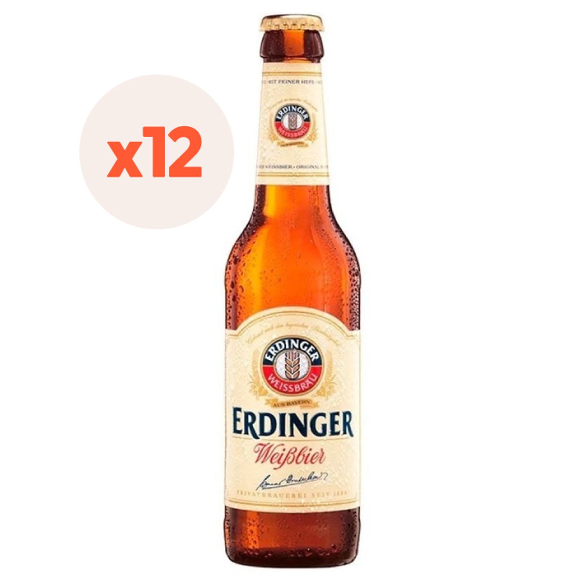 ERDINGER - 12X Cerveza Erdinger Weissbier Botellín 5,3° 330Cc