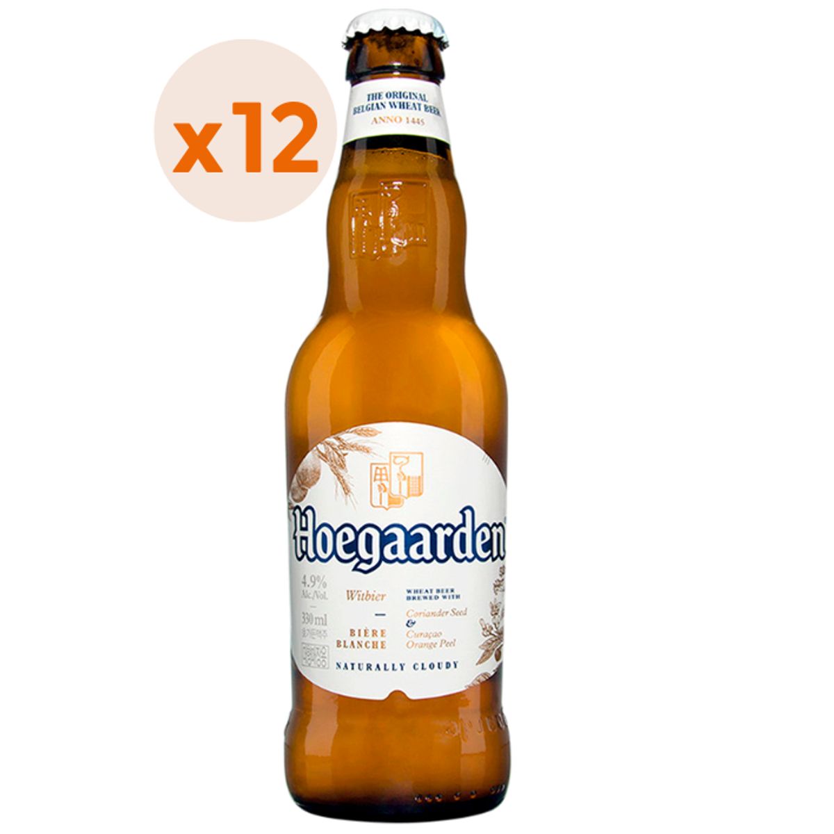 HOEGAARDEN - 12X Cerveza Hoegaarden Witbier Botellín 4,9° 330Cc