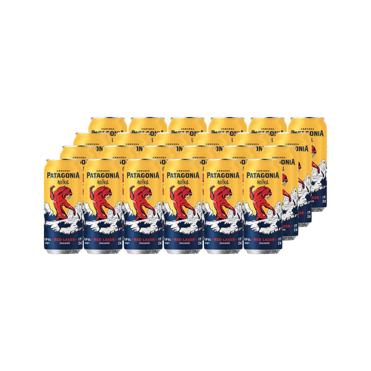 AUSTRAL - 24X Cerveza Austral Patagonia Red Lata 5° 470Cc