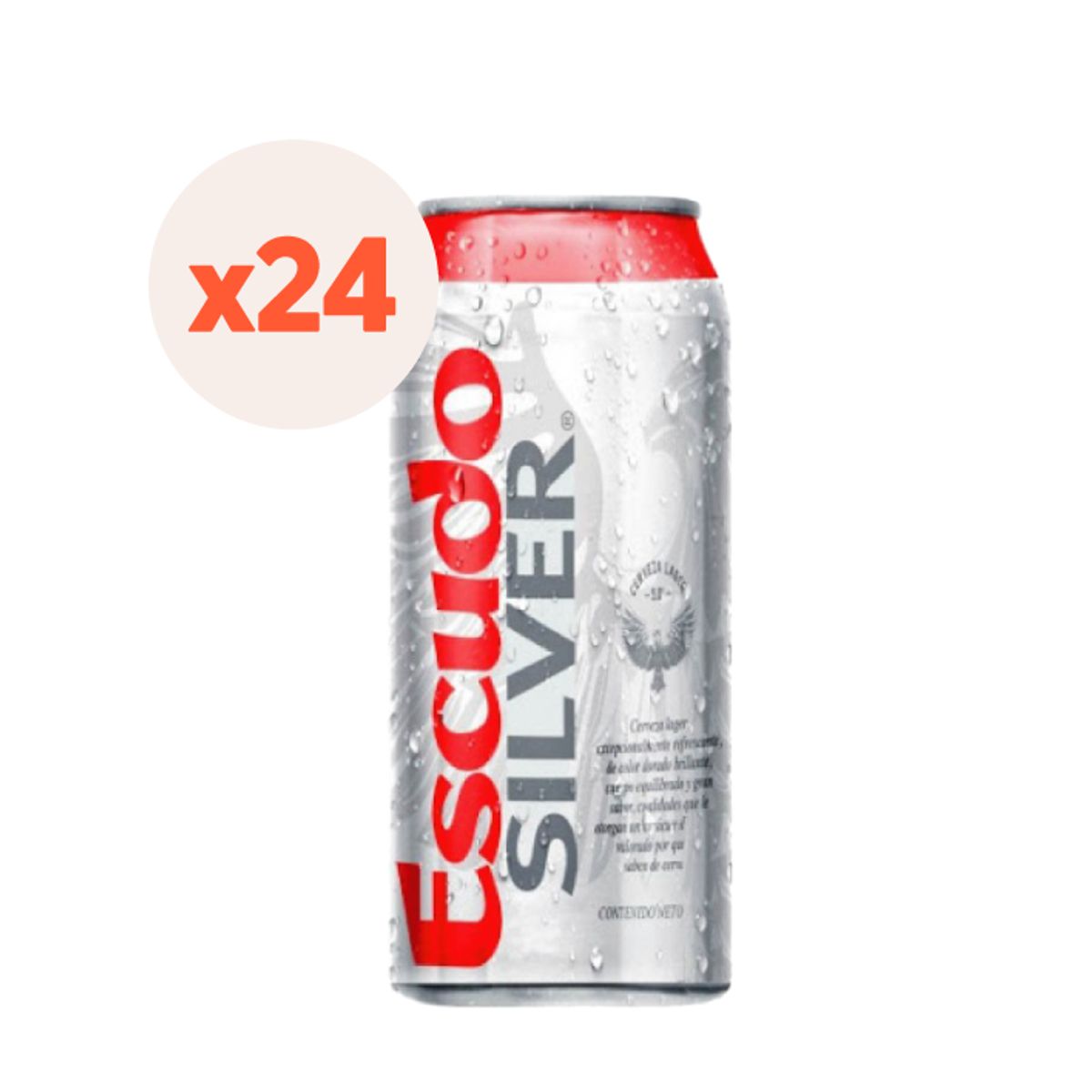 ESCUDO - 24x Cerveza Escudo Silver Lata 5° 473Cc