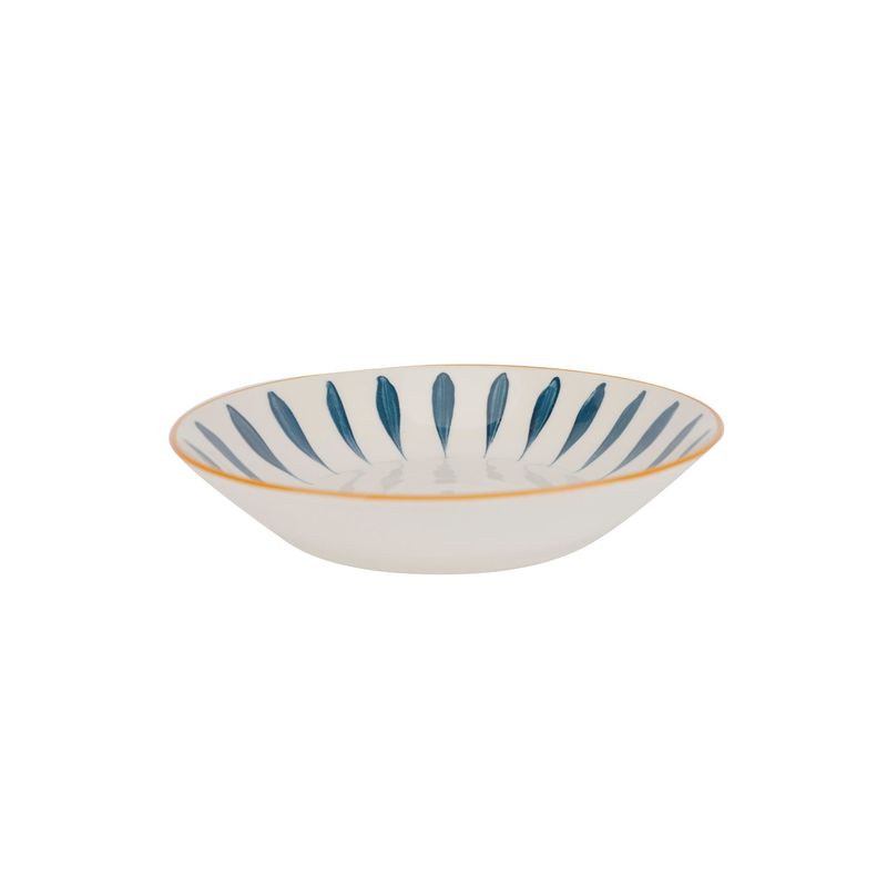 HOMEWELL - Plazo Loza Blanco Rayas Azules 7.5cm HOMEWELL