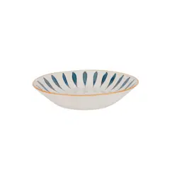HOMEWELL - Plazo Loza Blanco Rayas Azules 7.5cm