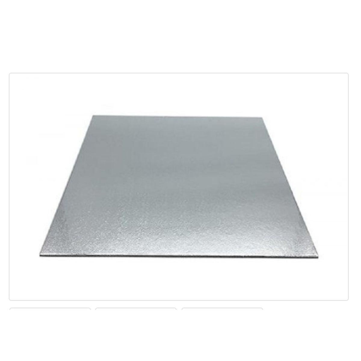 GENERICO - Base De Carton 25cm/10in  Cuadrada Plateada Respoteria