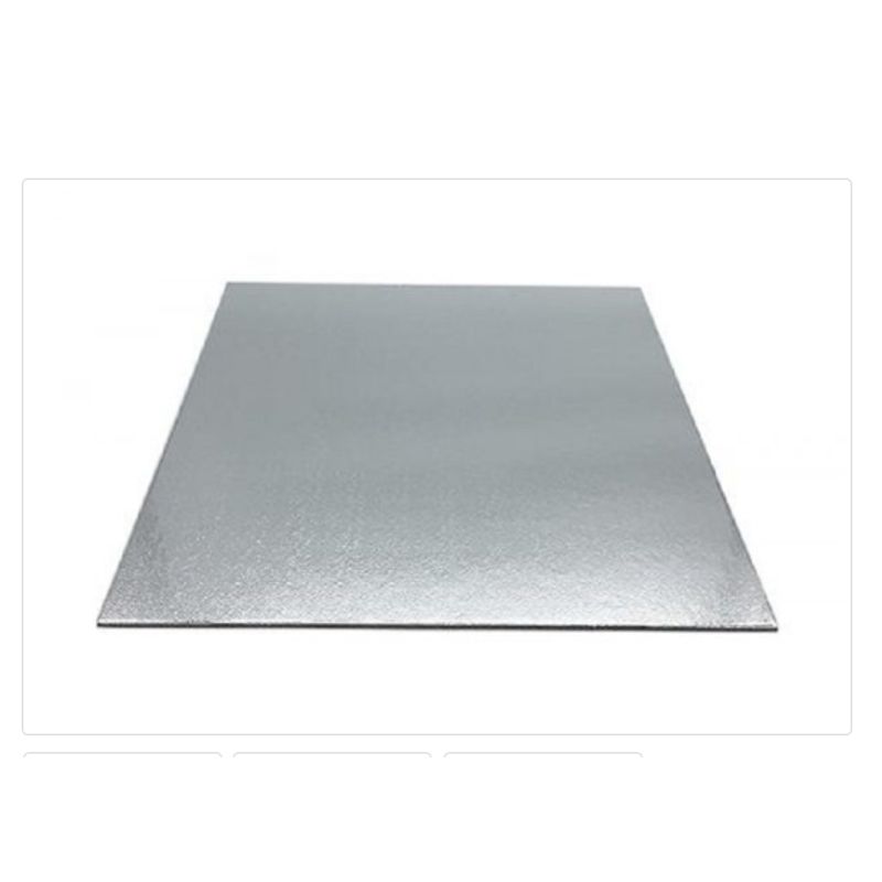 GENERICO - Base De Carton 25cm/10in  Cuadrada Plateada Respoteria