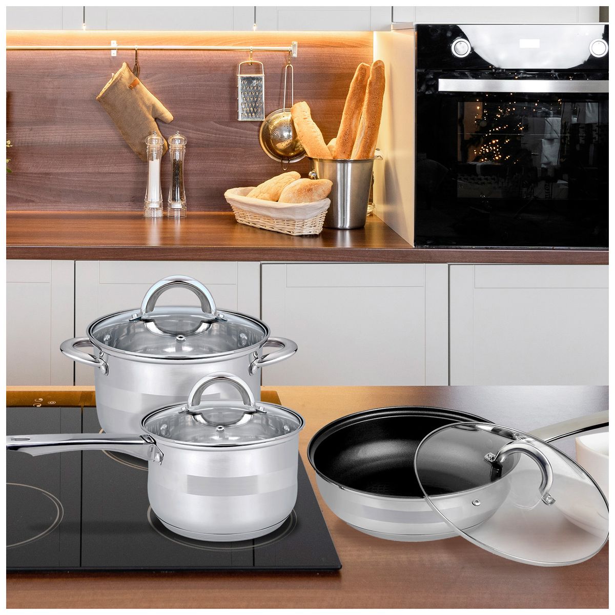 HAUSROLAND - Bateria 12 pcs acero inox Bremen.