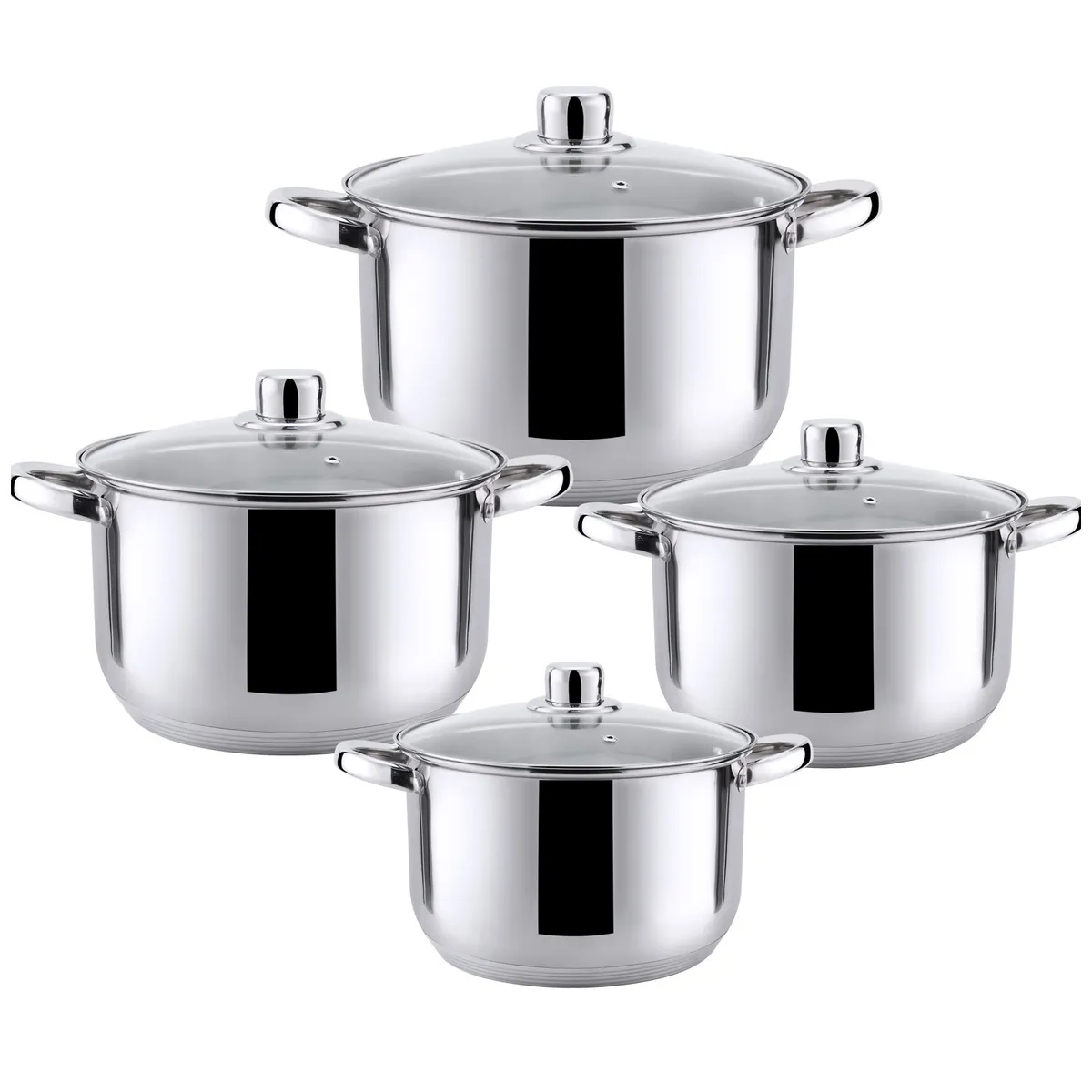 HAUSROLAND - Batería 8 piezas acero inoxidable Bremen