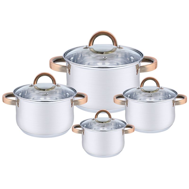 HAUSROLAND - Bateria 8 piezas acero inoxidable Berlin