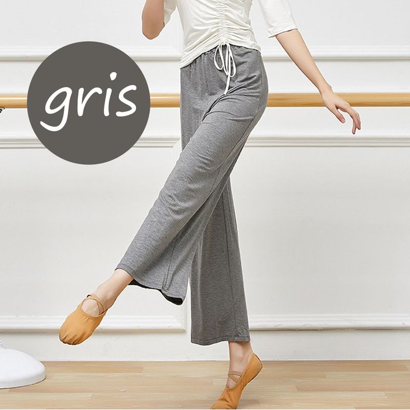 EDWINAYY - Pantalones Yoga Mujer Recto Cintura Alta Algodón Danza Pant