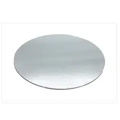 GENERICO - Base De Carton 25cm10in Redonda Plateada Reposteria