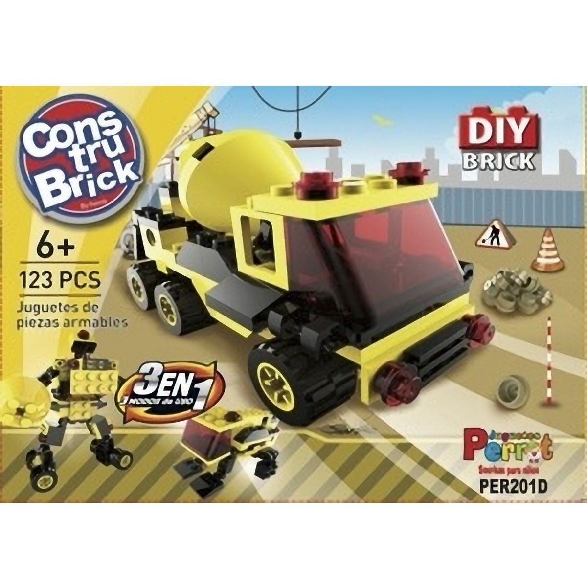 GENERICO - Juego Constru Brick Camion Hormigón 3 En 1 - Lego Compatible GENERICO