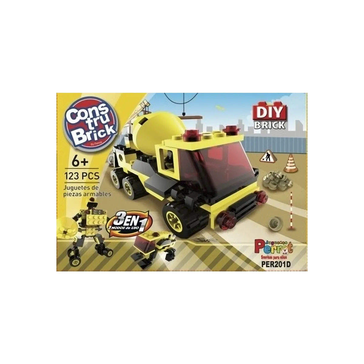 GENERICO - Juego Constru Brick Camion Hormigón 3 En 1 - Lego Compatible GENERICO