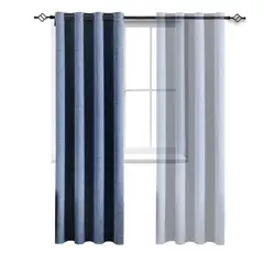 CASATUA - Cortina Blackout 100% 1 Paño 140x220 Cm Textura Lino - Azul oscuro