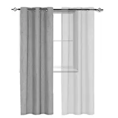 CASATUA - Cortina Blackout 100% 1 Paño 140x220 Cm Textura Lino - Plateado