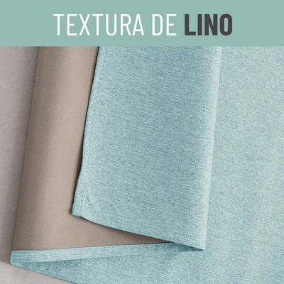 Imagen 2 del producto Cortina Blackout 100% 1 Paño 140x220 Cm Textura Lino - Agua