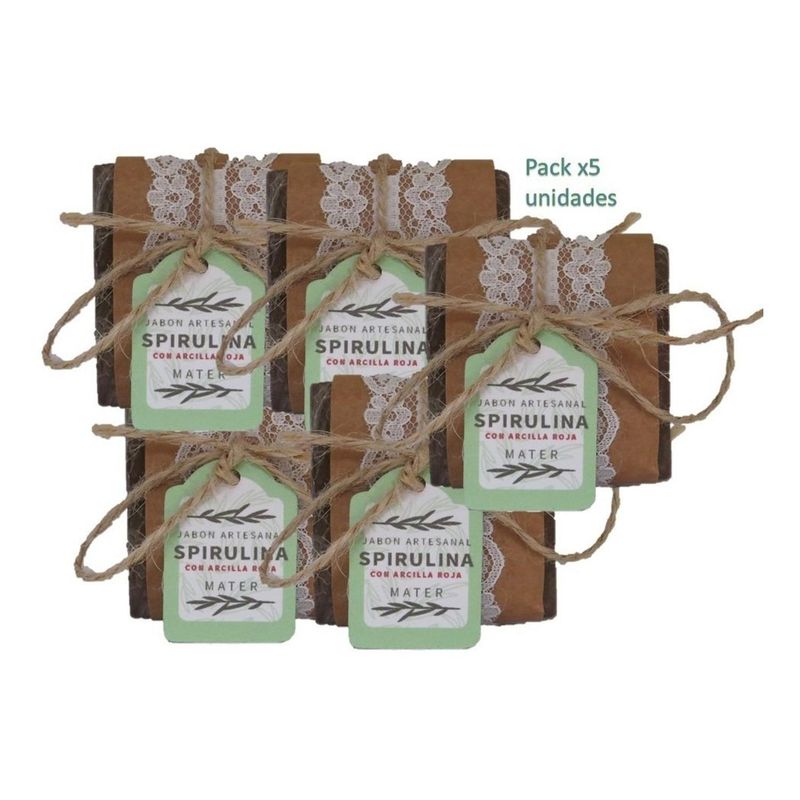 GENERICO - Pack X5 - Jabón Hipoalergénico En Base A Spirulina Mater