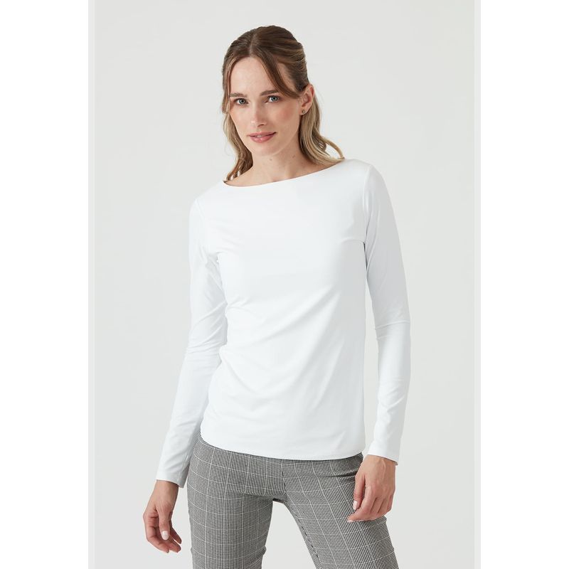 PRIVILEGE - Polera poliamida blanca PRIVILEGE