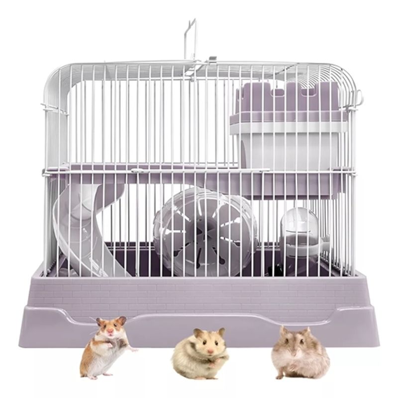 GENERICO - Jaula Casa Rueda Hamster Cobaya Huron Raton Erizo Gris