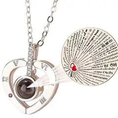 GENERICO - Collar de regalo para Parejas Proyección De Te Quiero En 100 Idiomas