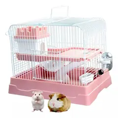 GENERICO - Jaula Casa Rueda Hamster Cobaya Huron Raton Erizo Rosa