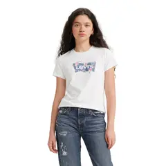 LEVIS - Polera Mujer Regular Logo Batwing Blanco