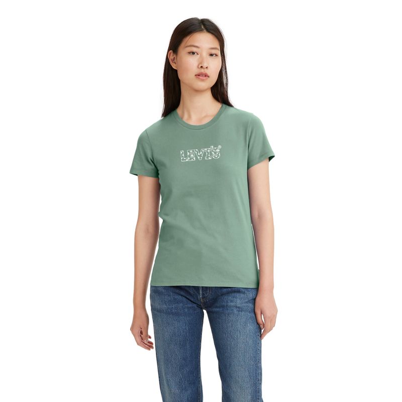 LEVIS - Polera Mujer Regular Fit Perfect Tee Verde Levis