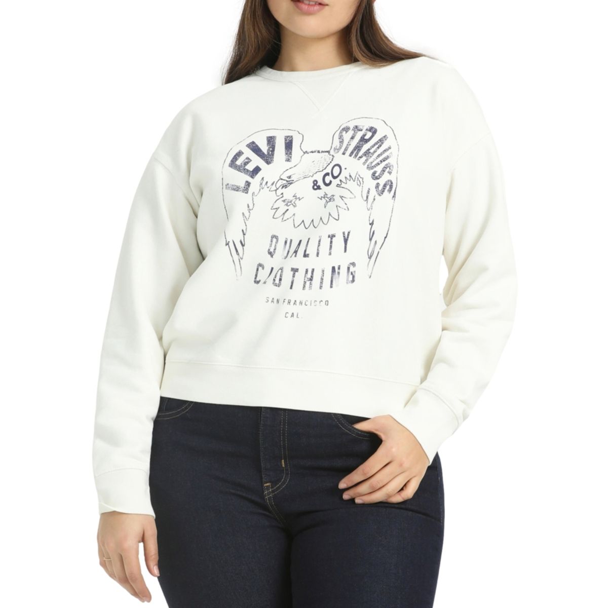 LEVIS - Polerón Mujer Relaxed Fit Gráfico Blanco Levis