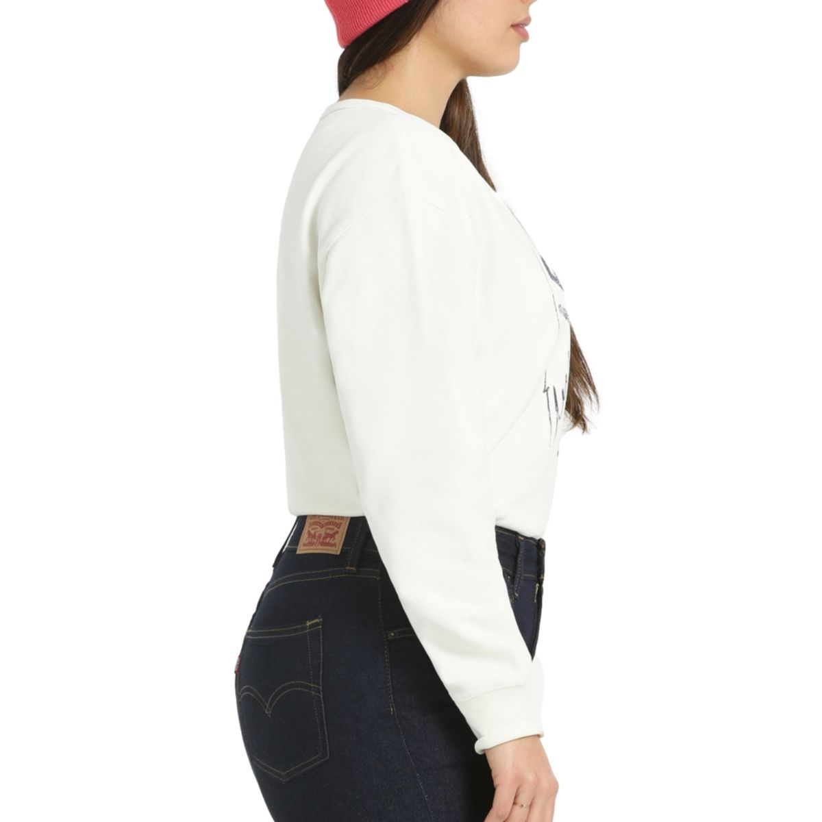 LEVIS - Polerón Mujer Relaxed Fit Gráfico Blanco Levis