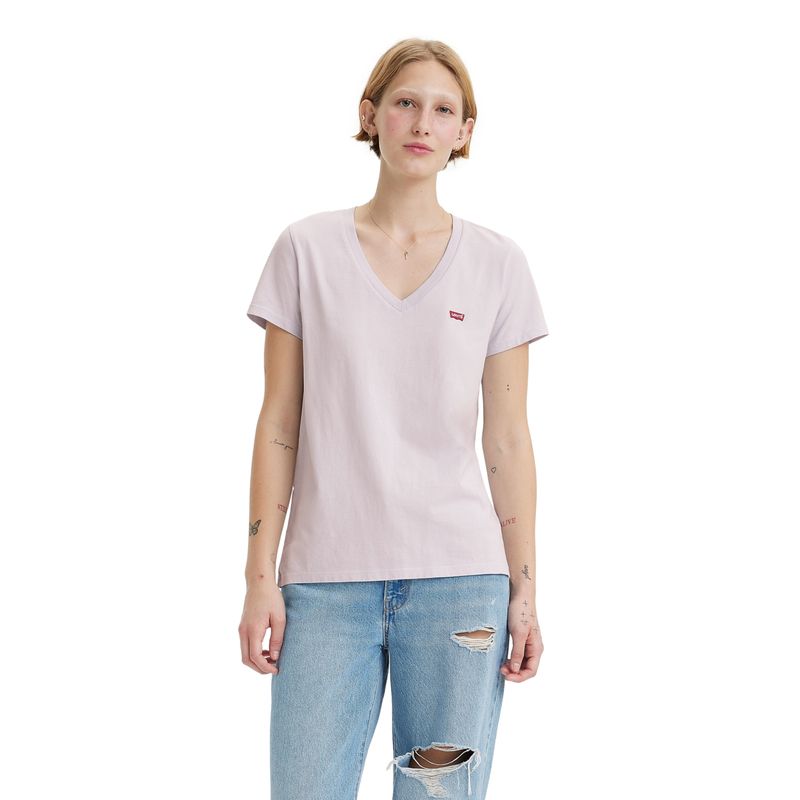 LEVIS - Polera Mujer Regular Fit Cuello V Lila Levis