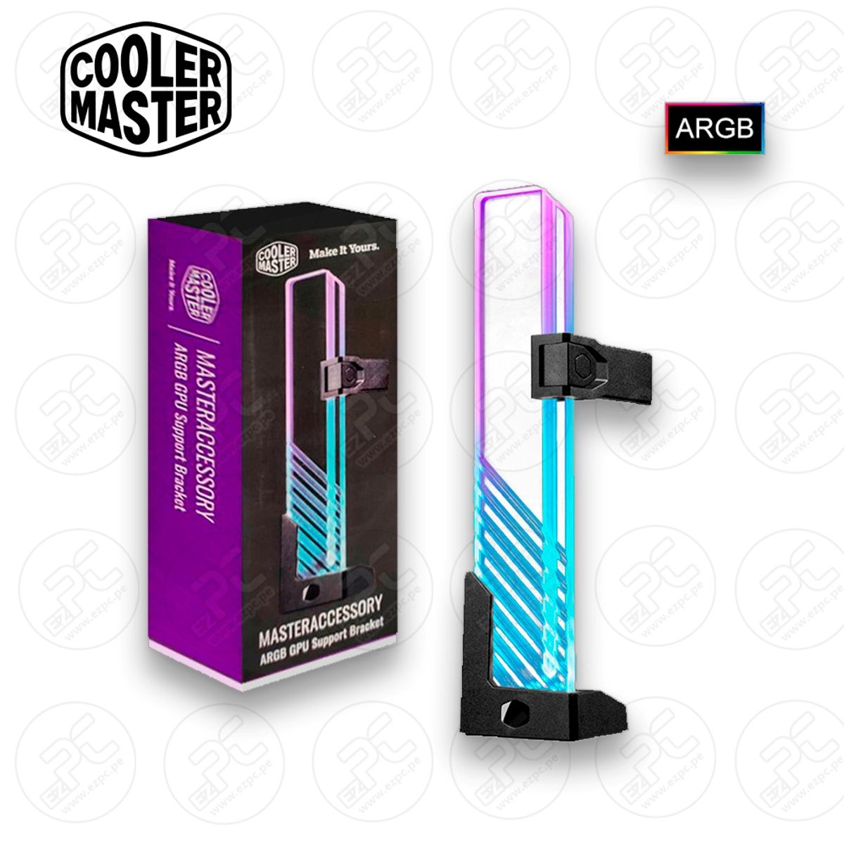 COOLER MASTER - Soporte GPU Cooler Master Vidrio Tempaldo ARGB Negro COOLER MASTER