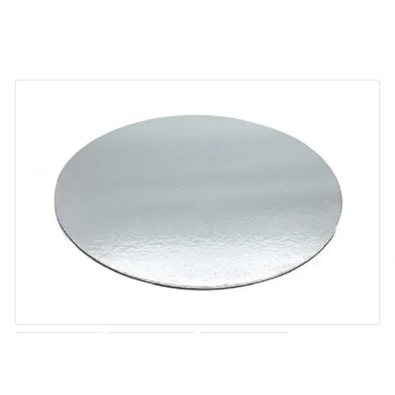 GENERICO - Base De Carton 35cm14in Redonda Plateada Reposteria
