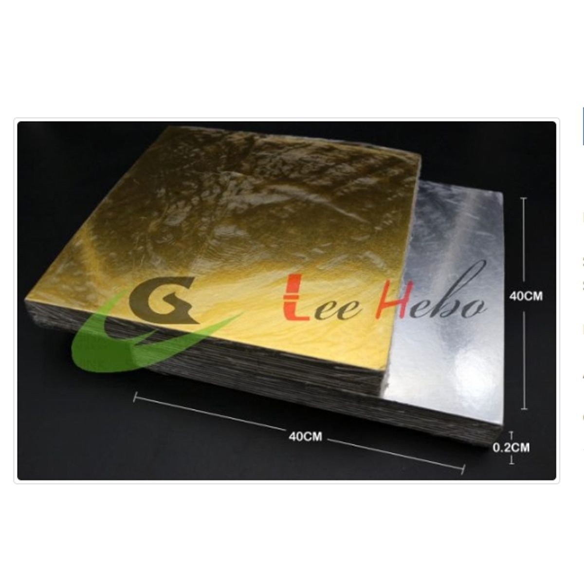 GENERICO - Base De Carton 40cm16in Cuadrada Dorada Reposteria