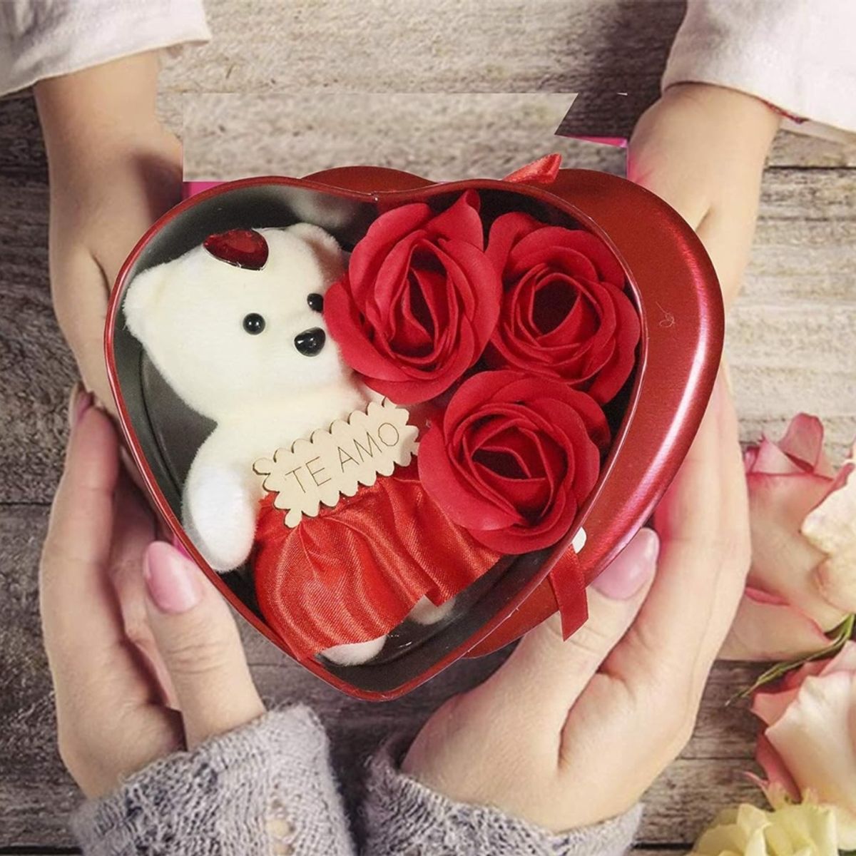 OEM - Caja Corazón Grande Rosa San Valentín 1pcs