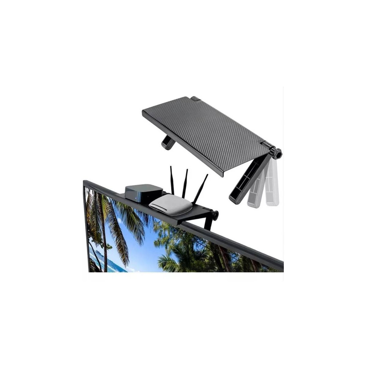 GENERICO - Soporte Sobre TV Deco Router Dvd Tv Box Plegable